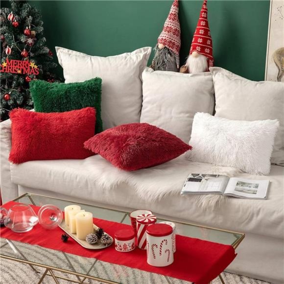 2Pcs Throw Pillow Cover Deluxe | Winter Decorative Plush Pillow Case 18x18 Inch - Picture 2 of 5